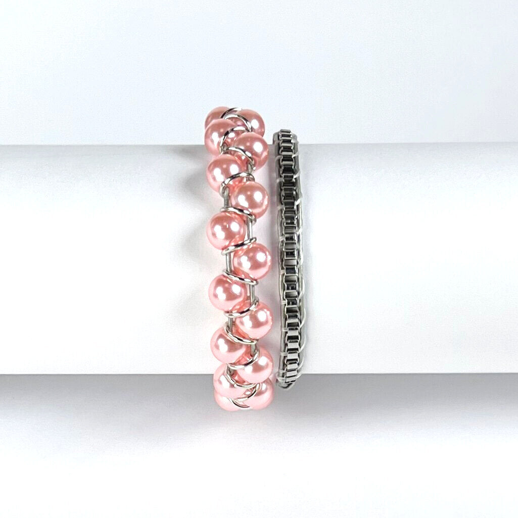 Bold Pink Glass Pearl | Windsor Box Chain