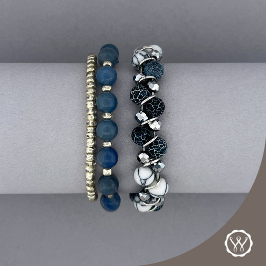 Denim Shimmer Agate Set