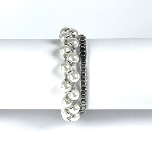 White Glass Pearl | Windsor Box Chain
