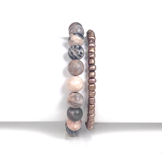 Pink Zebra Jasper Bronze | Artisan