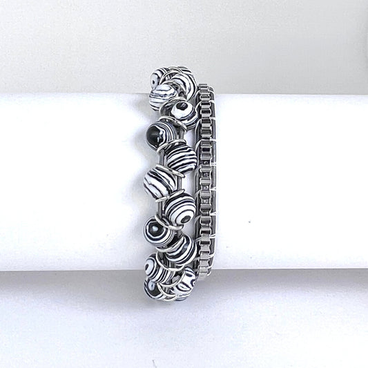 Gray Zebra Stripe |  Windsor Box Chain