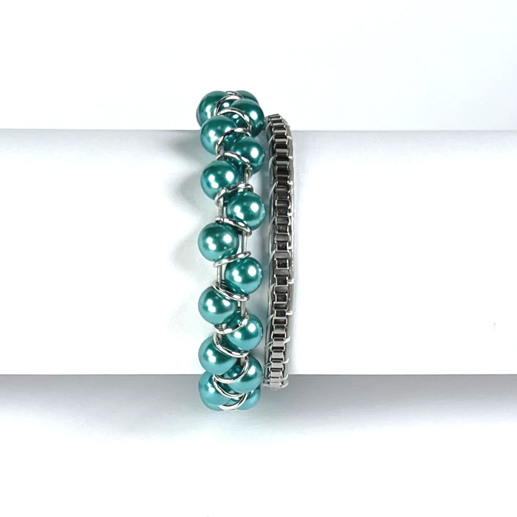 Turquoise Glass Pearl | Windsor Box Chain