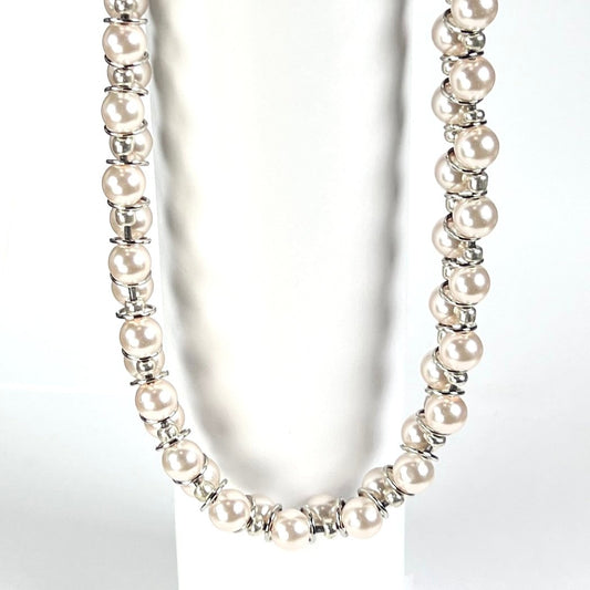 Blush Pink Glass Pearl Necklace