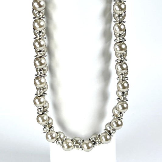 Titanium Glass Pearl Necklace