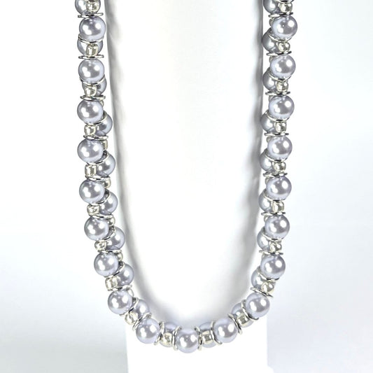 Lavender Glass Pearl Necklace