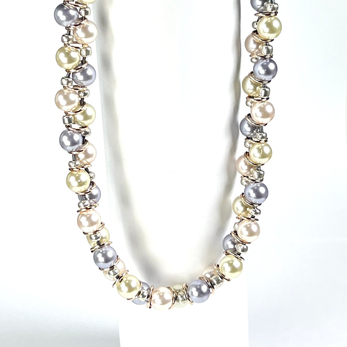 Pastel Delight Glass Pearl Necklace