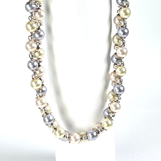 Pastel Delight Glass Pearl Necklace