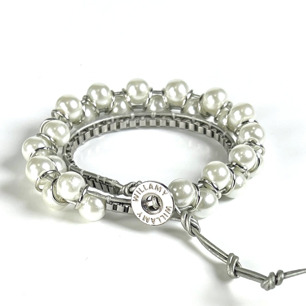 White Glass Pearl | Windsor Box Chain