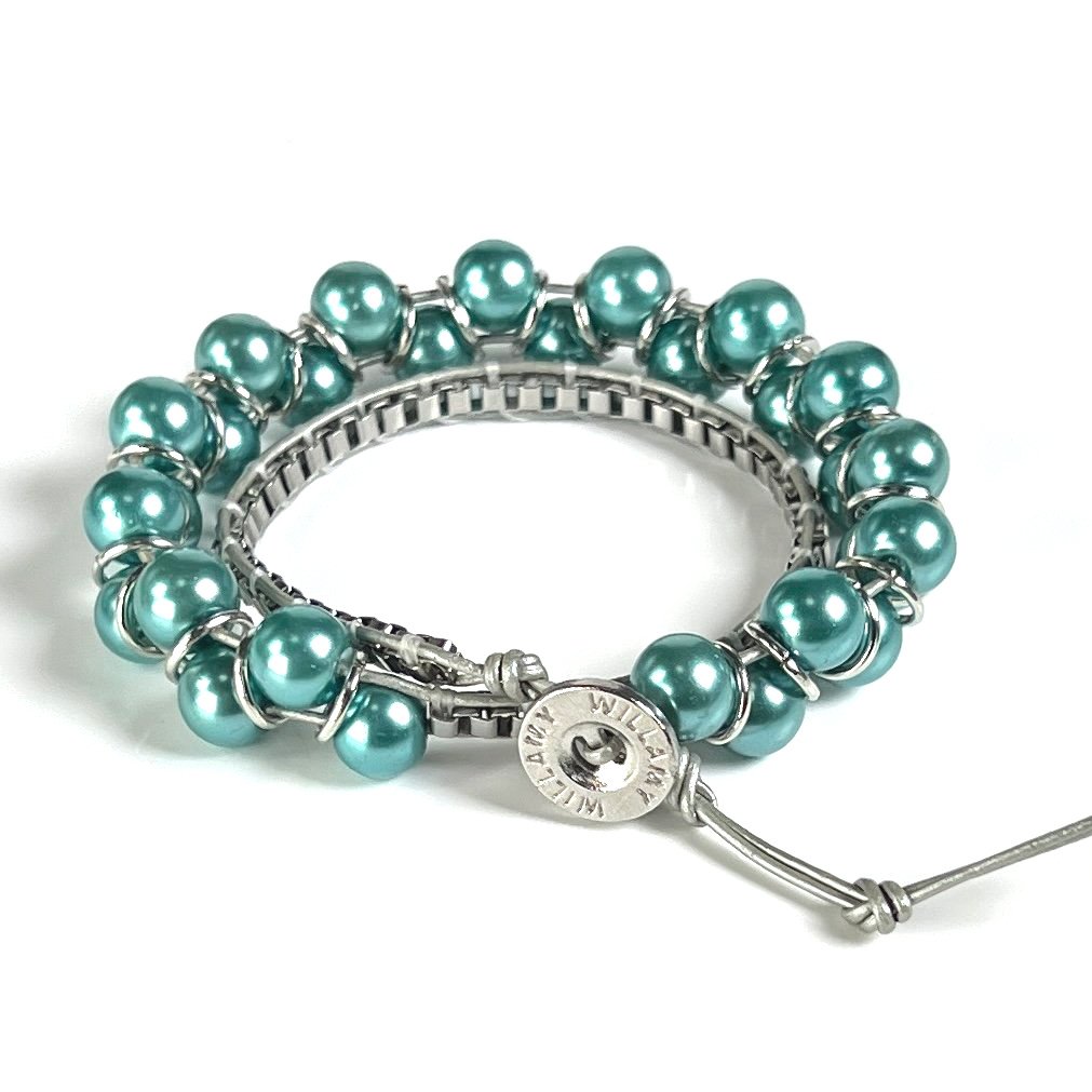 Turquoise Glass Pearl | Windsor Box Chain