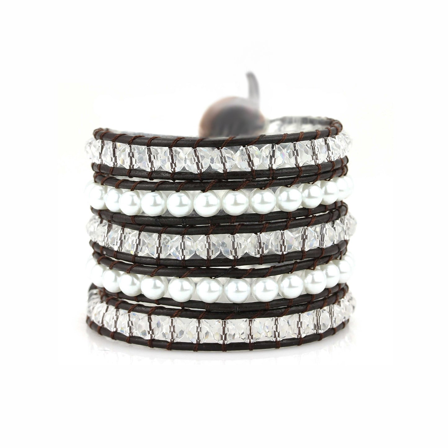 Crystal Pearl Leather Wrap by Willamy Collection