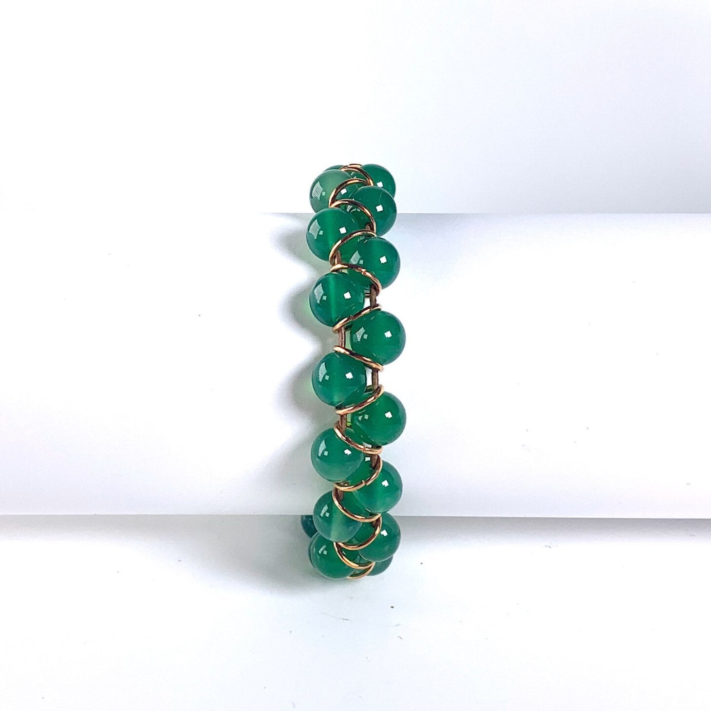 emerald stone bracelet, green bracelet, green stone bracelet, willamy, willamy collection, beaded bracelet, wrap bracelet, leather bracelet, leather wrap bracelet, gemstone bracelet