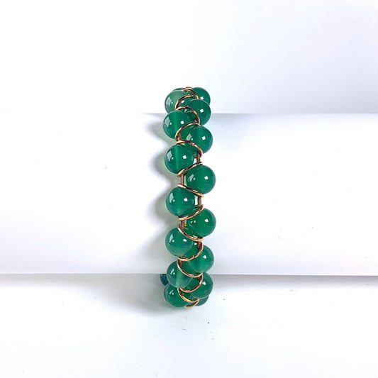emerald stone bracelet, green bracelet, green stone bracelet, willamy, willamy collection, beaded bracelet, wrap bracelet, leather bracelet, leather wrap bracelet, gemstone bracelet