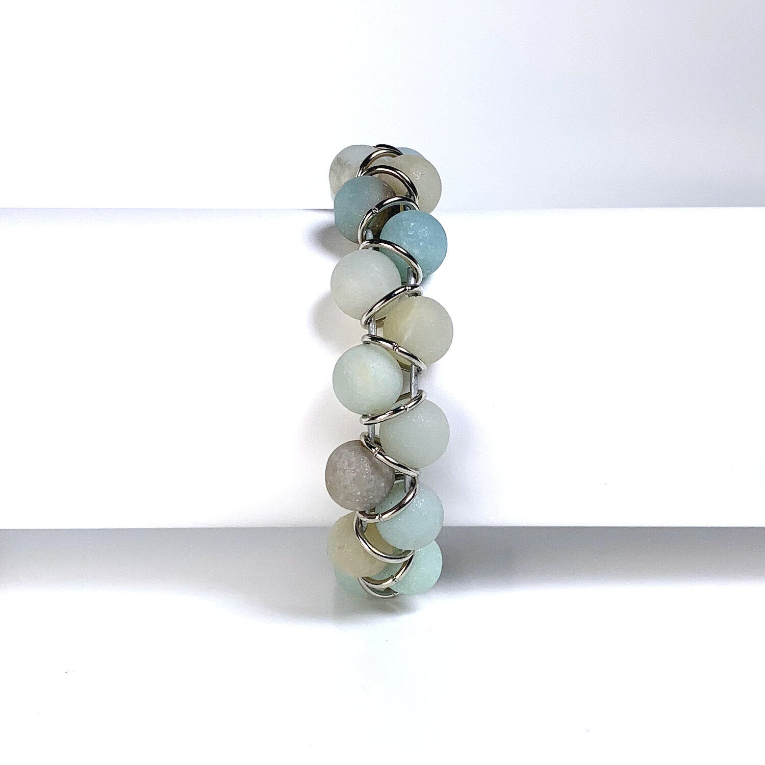 amazonite bracelet, amazonite stone bracelet, willamy, willamy collection, beaded bracelet, wrap bracelet, leather bracelet, leather wrap bracelet, gemstone bracelet