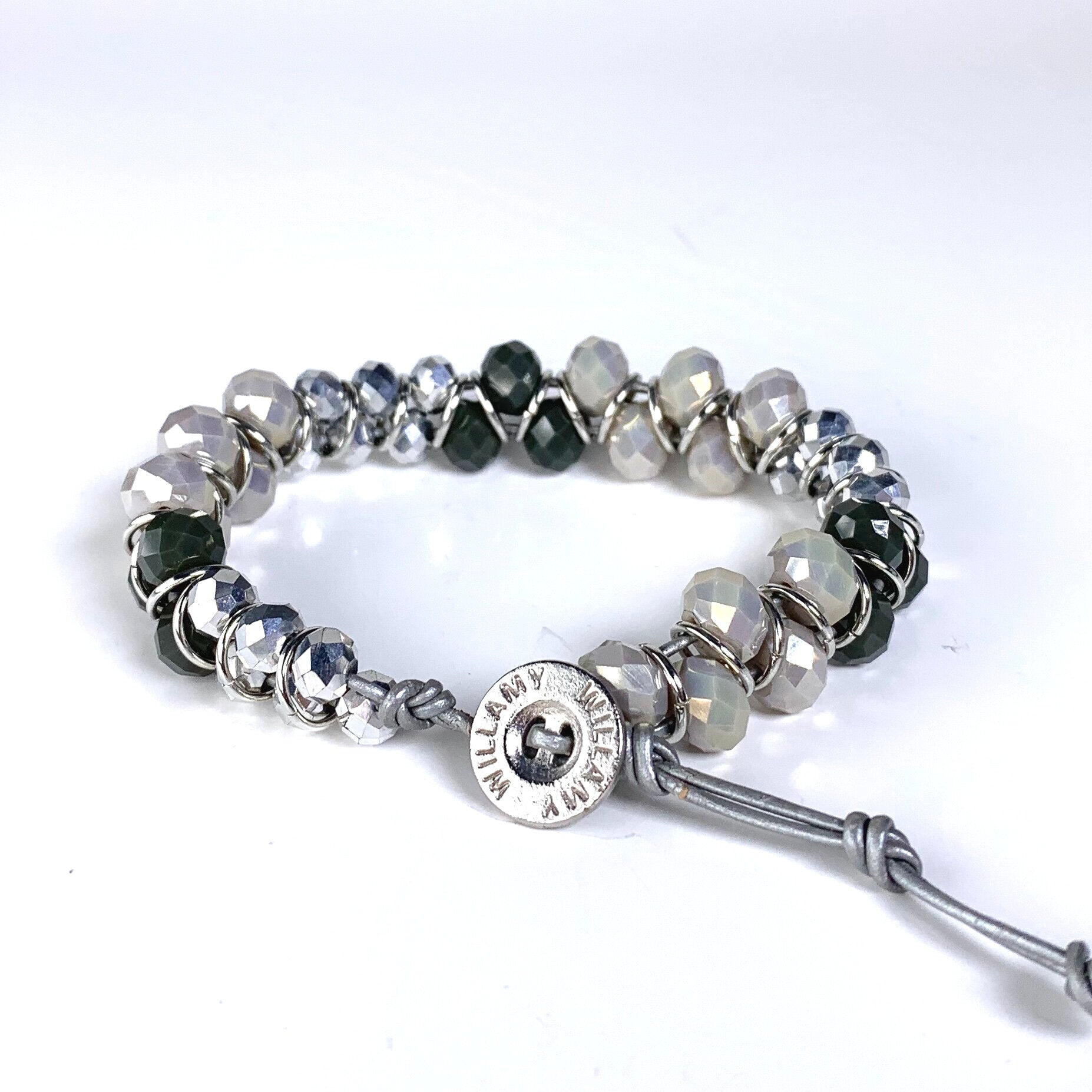 bracelet, stackable, semi-precious bracelet, leather wrap bracelet, multi-color bracelet, crystal bracelet, gemstone bracelet