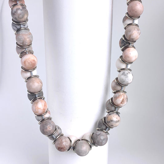 Pink Zebra Jasper Necklace