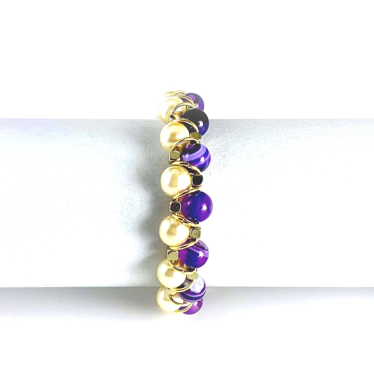 purple bracelet, purple stone bracelet, pearl, pearl bracelet, pearl jewelry, willamy, willamy collection, beaded bracelet, crystal bracelet, wrap bracelet, leather bracelet, leather wrap bracelet