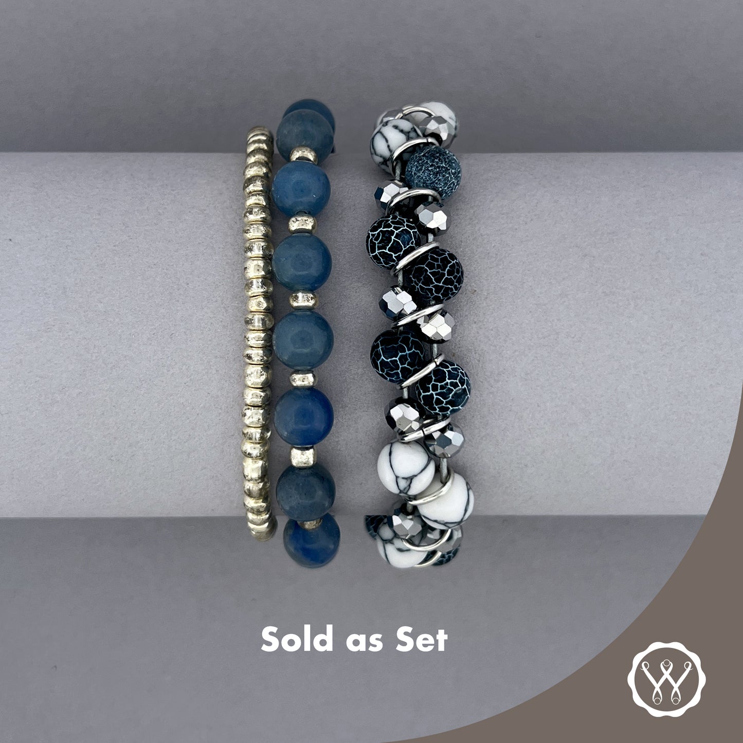 Denim Shimmer Agate Set