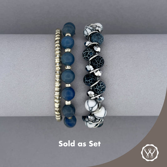 Denim Shimmer Agate Set