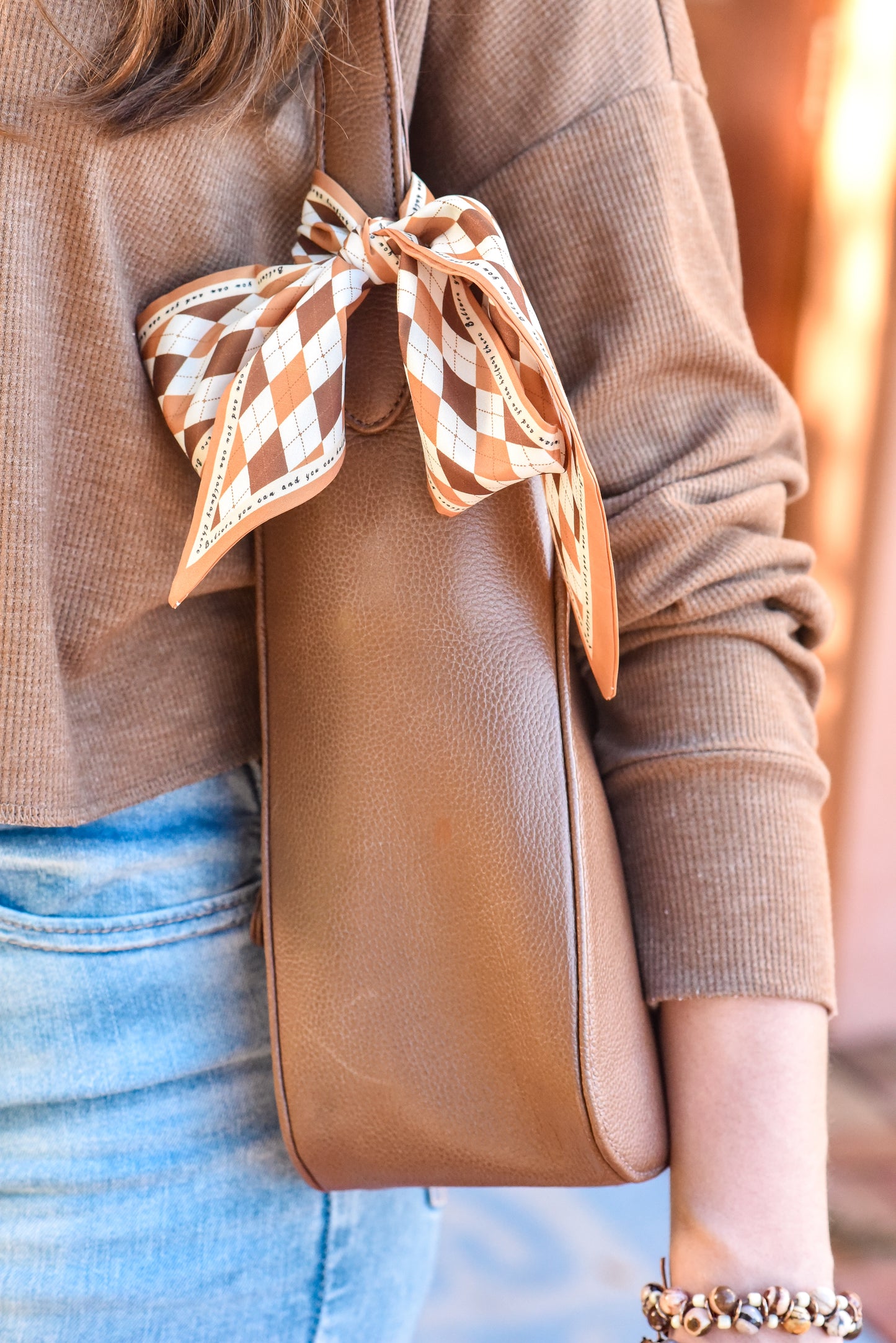 Signature Leather Handbag + Free Scarf With Purchase!