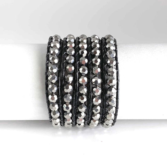 Gun Metal Leather Wrap by Willamy Collection